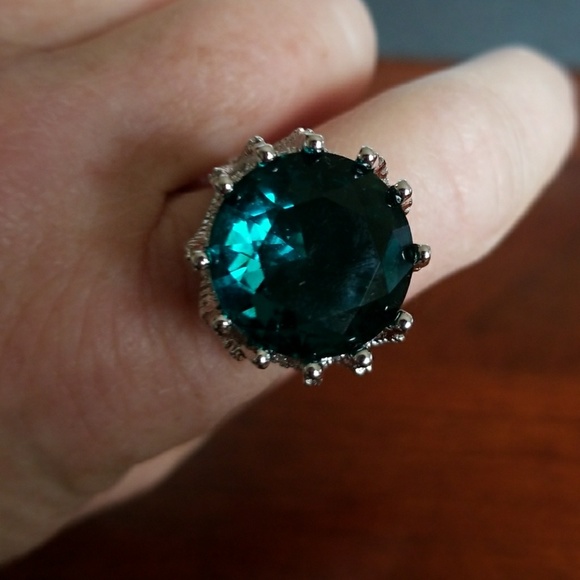 Emerald ring Sterling silver - Picture 4 of 5